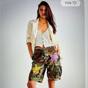 Free People Tricia Fix Chenille Cargo Shorts